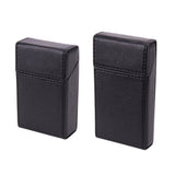 Black PU leather cigarette case standard and long size comparison