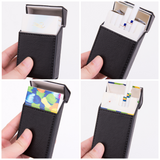 Cigarette case opening and usage demonstration holding cigarettes