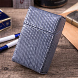 Grey embossed cigarette case PU leather textured slim cigarette holder