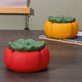 Cement Persimmon Ashtray with Lid Handmade Concrete Cigarette Ash Tray Decorative Table Accent