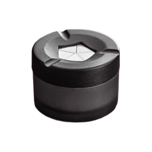 Portable Glass Ashtray with Rotating Lid Modern Minimalist Style Cool Cute Ash Tray Covered Lidded Smokeless