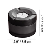 Portable Glass Ashtray with Rotating Lid Modern Minimalist Style Cool Cute Ash Tray Covered Lidded Smokeless