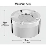 Rotating Smokeless Ashtray with Lid Modern Windproof Design ABS Dimension