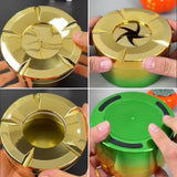 Rotating Smokeless Ashtray with Lid Modern Windproof Design ABS Gold