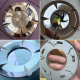 Rotating Smokeless Ashtray with Lid Modern Windproof Design ABS Silver