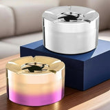 Rotating Smokeless Ashtray with Lid Modern Windproof Design ABS