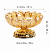 Amber scalloped glass ashtray size and material measurements