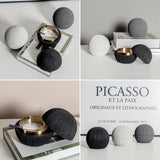 Sphere Cement Outdoor Ashtray for Patio with Lid