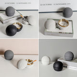 Sphere Cement Outdoor Ashtray for Patio with Lid