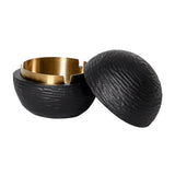 Sphere Cement Outdoor Ashtray for Patio with Lid