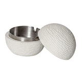 Sphere Cement Outdoor Ashtray for Patio with Lid
