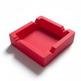 Square Silicone Ashtray for Cigarettes Cigars Red
