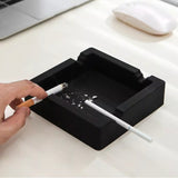 Square Silicone Ashtray for Cigarettes Cigars Black
