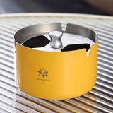 Stainless Steel Ashtray with Rotatable Lid Cool Sturdy Metal Ash Tray