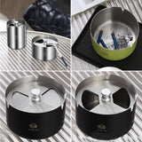 Stainless Steel Ashtray with Rotatable Lid Cool Sturdy Metal Ash Tray