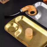 Stainless Steel Pipe Ashtray with Cork Knocker Metal Ash Tray 