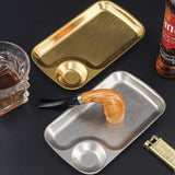 Stainless Steel Pipe Ashtray with Cork Knocker Metal Ash Tray 