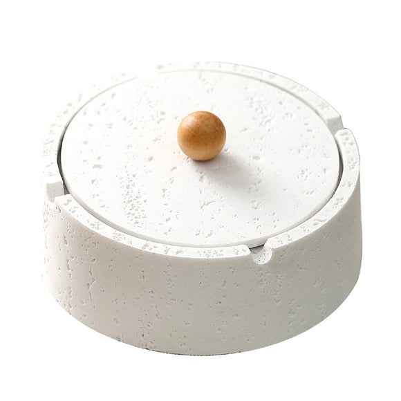 Textured Sandstone Ashtray with Lid cool cute ash tray covered lidded