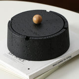 Textured Sandstone Ashtray with Lid cool cute ash tray covered lidded