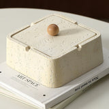 Textured Sandstone Ashtray with Lid cool cute ash tray covered lidded
