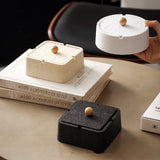 Textured Sandstone Ashtray with Lid cool cute ash tray covered lidded