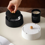 Textured Sandstone Ashtray with Lid cool cute ash tray covered lidded