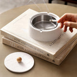 Textured Sandstone Ashtray with Lid cool cute ash tray covered lidded