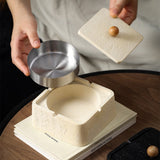 Textured Sandstone Ashtray with Lid cool cute ash tray covered lidded