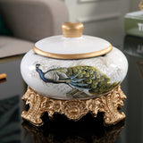 Vintage Ashtray with Lid and Base Ceramic Bird Lidded Covered Smokeless Windproof
