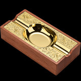 cigar ashtray outdoor ash tray wooden wood elegant gold