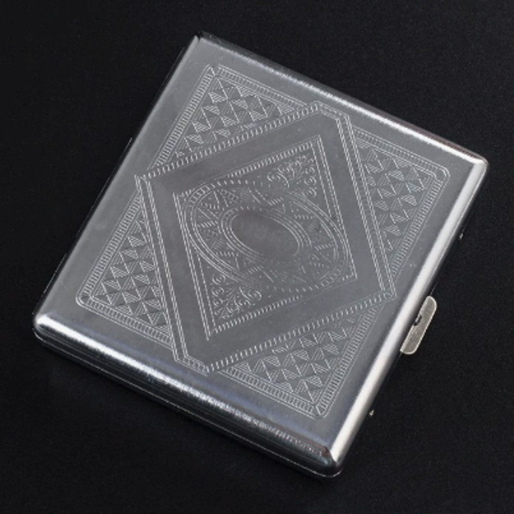 Vintage Metal Cigarette Case for 20 Standard Cigarettes (Pack of 2