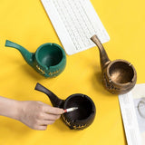 Vintage Deer Head Pipe-Shaped Resin Ashtray Long Spout Design Cool Retro Ash Tray