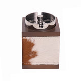 Rustic Luxury Tabletop Ashtray with Rotating Lid Cool Elegant Metal Ash Tray