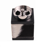 Rustic Luxury Tabletop Ashtray with Rotating Lid Cool Elegant Metal Ash Tray