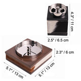 Rustic Luxury Tabletop Ashtray with Rotating Lid Cool Elegant Metal Ash Tray