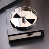 Rustic Luxury Tabletop Ashtray with Rotating Lid Cool Elegant Metal Ash Tray