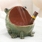 Whimsical Handcrafted Frog Ashtray Ceramic Decorative Ash Tray Catchall Bowl