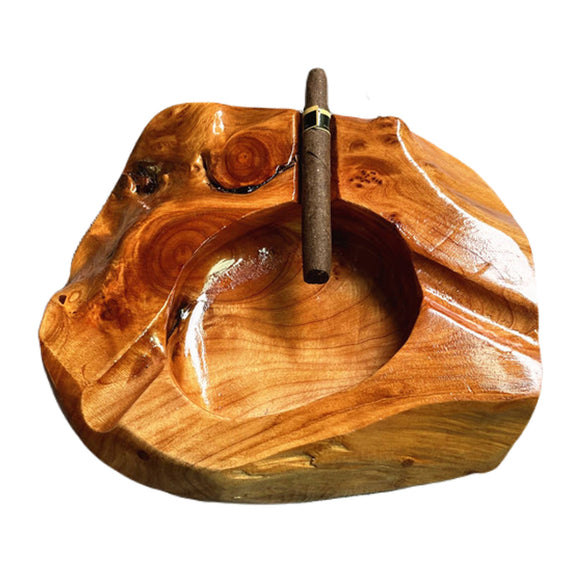 Wooden Cigar Ashtray Irregular Shape Rustic Ash Tray Wood