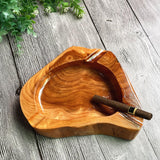 Wooden Cigar Ashtray Irregular Shape Rustic Ash Tray Wood