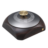 Wooden Outdoor Covered Ashtray with Metal Lid Ebony Wood