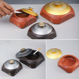 Wooden Outdoor Covered Ashtray with Metal Lid