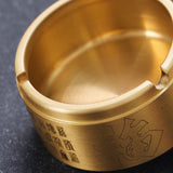 Ashtray of Blessings Brass Cute Covered Ash Tray Windproof Smokeless Lidded Gold