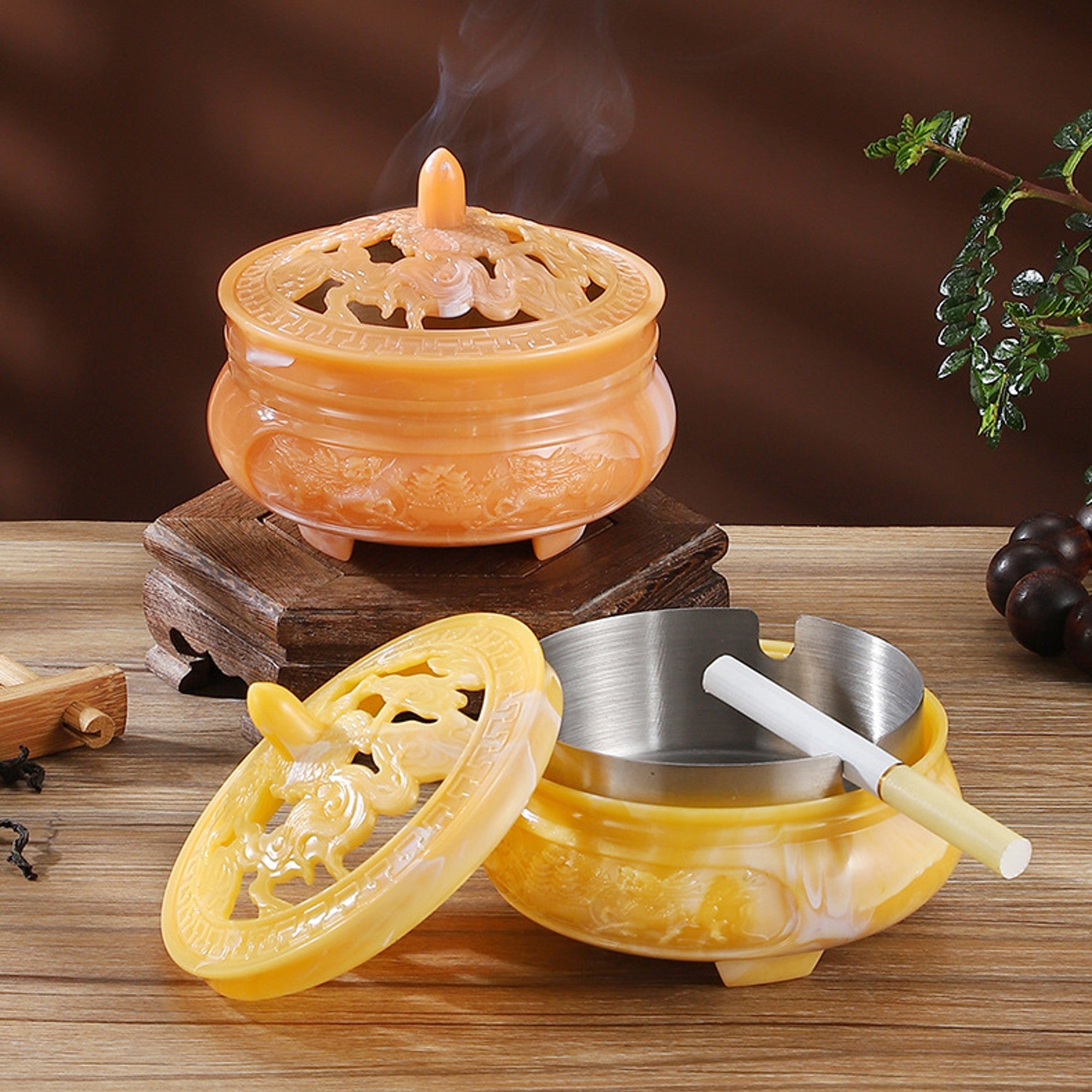 Ashtray with Lid cum Incense Burner – Ashtray Planet