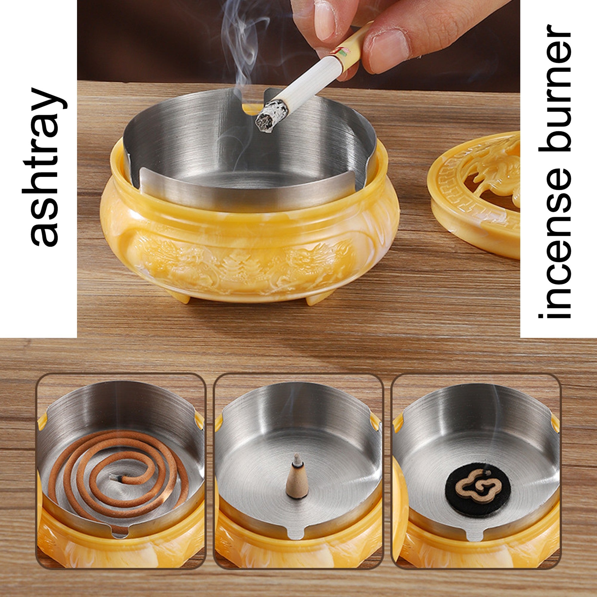Ashtray with Lid cum Incense Burner – Ashtray Planet