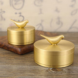 brass ashtray with lid for outdoor patio porch gold cute cool ash tray smokeless lidded covered windproof