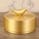 brass ashtray with lid for outdoor patio porch gold cute cool ash tray smokeless lidded covered windproof