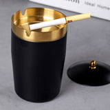 Car Ashtray with Lid Metal Smokeless Covered Lidded Windproof Cool Ash Tray Stainless Steel