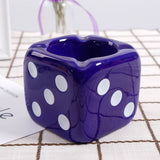 Cool Cute Purple Dice Ashtray Minimalist Ceramic Ash Tray