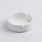 Ceramic Ashtray Minimalist White Silver Ash Tray Portable Simple Mini Decorative Saucer