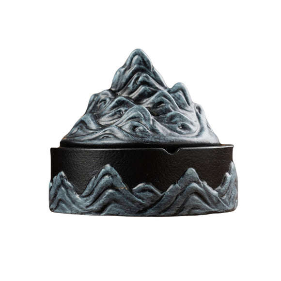 Ceramic Ashtray Mountains Clouds Cool Creative Unique Covered Lidded Smokeless Windproof Outdoor Ash Tray